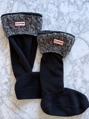 Hunter Tall Boot Fleece Sock Liners – Black | Size M (US 5–7)